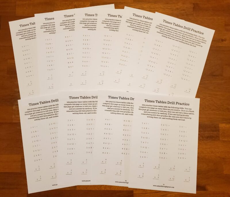 Multiplication drill pages for practice, print these as many times as you need!