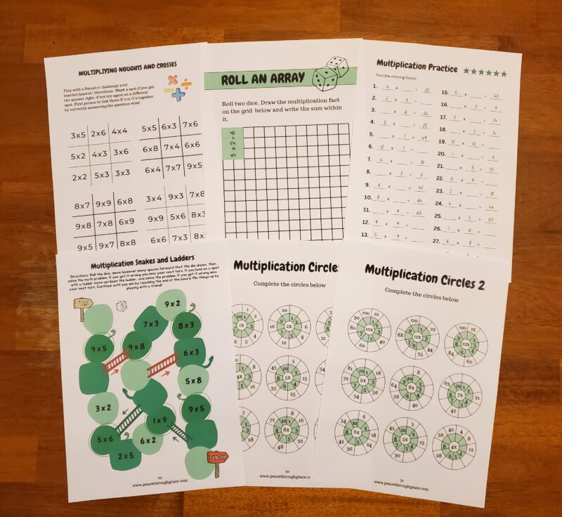 More fun games, including a board game, multiplication circles, noughts and crosses (Tic-tac-toe) and more!