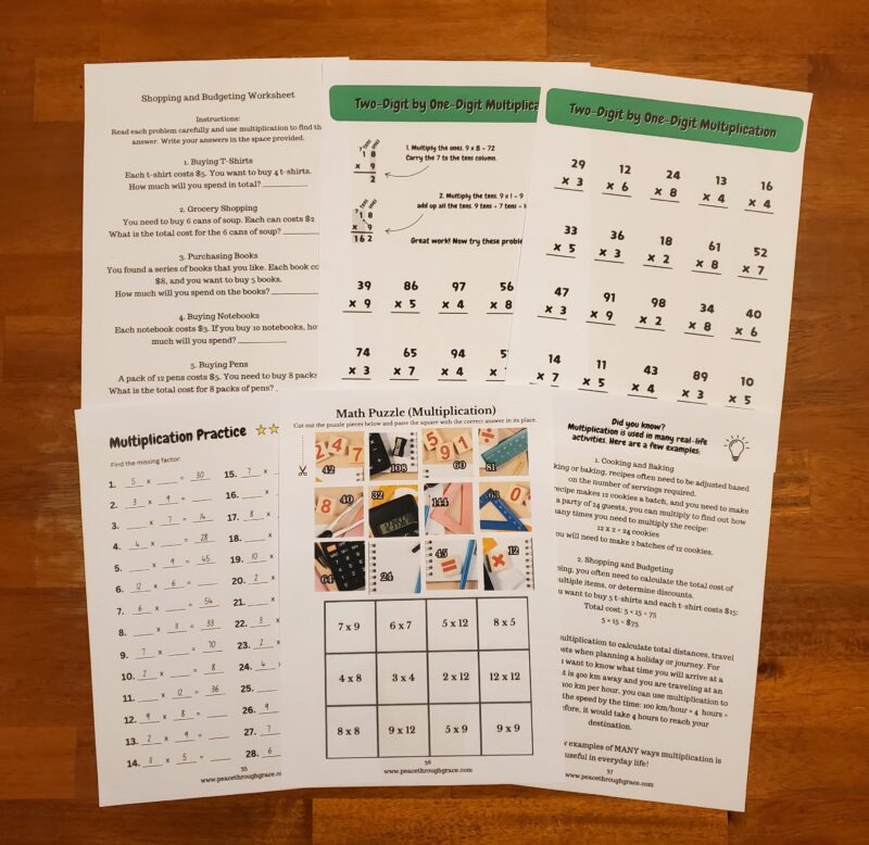 Math puzzle fun, more multiplying practice, real life examples of how we use multiplying, and why it's important, and more!