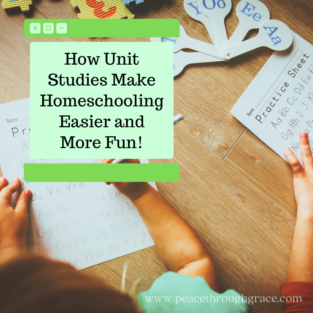 How Unit Studies Make Homeschooling Easier and More Fun! Kids leaning on a table doing worksheets and learning activities